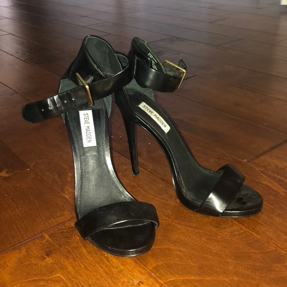 Steve Madden Black Strappy Stiletto